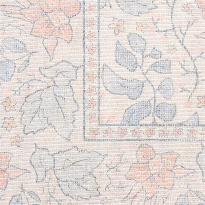 Nourison Botanical Washables 5' x 7' Ivory Multicolor Farmhouse Indoor Rug