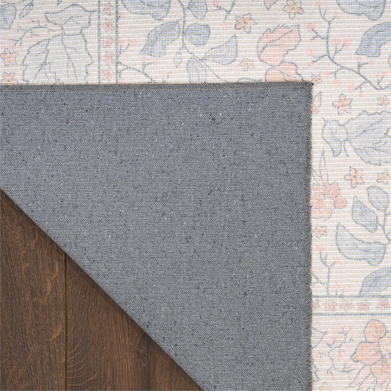 Nourison Botanical Washables 5' x 7' Ivory Multicolor Farmhouse Indoor Rug