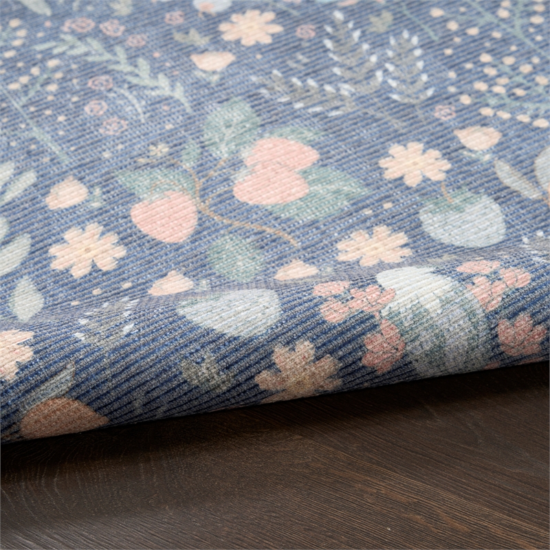 Nourison Botanical Washables 5' x 7' Blue Multicolor Modern Indoor Rug