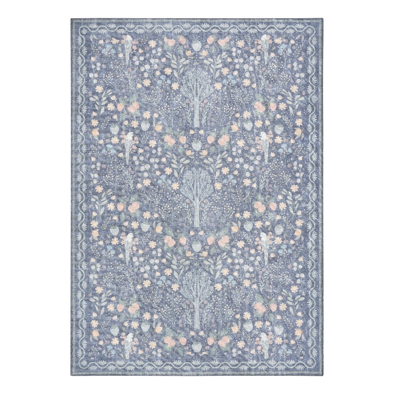 Nourison Botanical Washables 5' x 7' Blue Multicolor Modern Indoor Rug