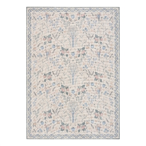 Nourison Botanical Washables 5' x 7' Ivory Multicolor Modern Indoor Rug