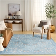 Nourison Botanical Washables 5' x 7' Light Blue Multicolor Modern Indoor Rug