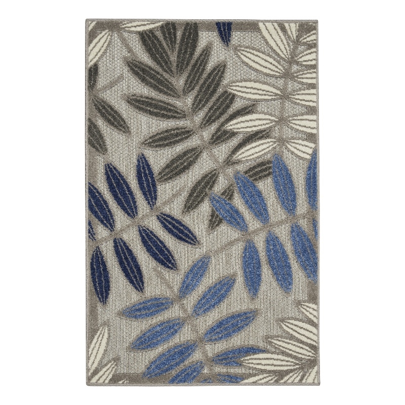 Nourison Aloha 2' x 3' Grey Blue Tropical Rug