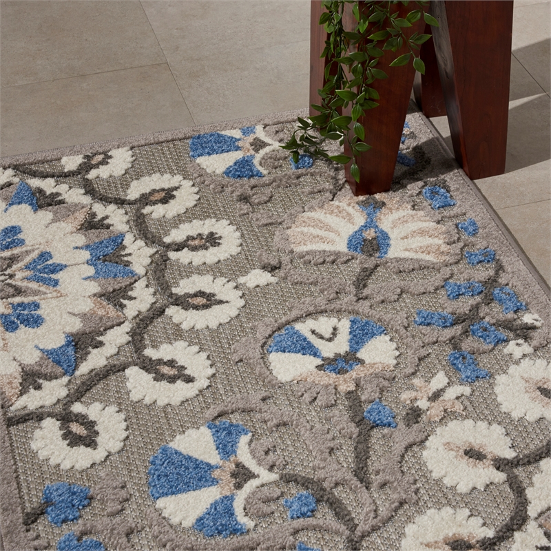 Nourison Aloha 2' x 3' Grey Multicolor Transitional Rug