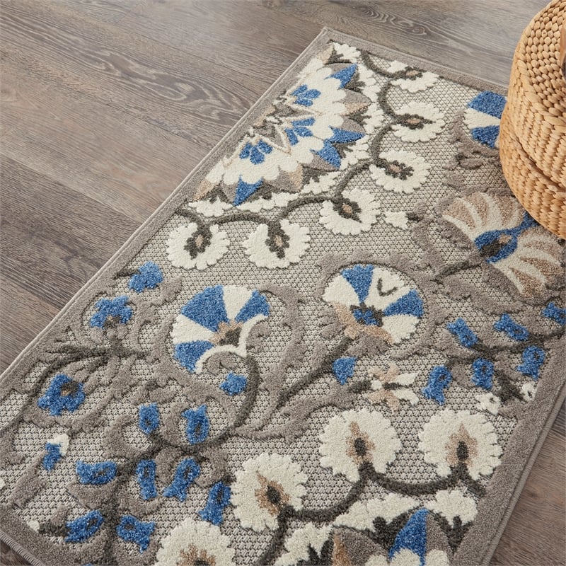 Nourison Aloha 2' x 3' Grey Multicolor Transitional Rug