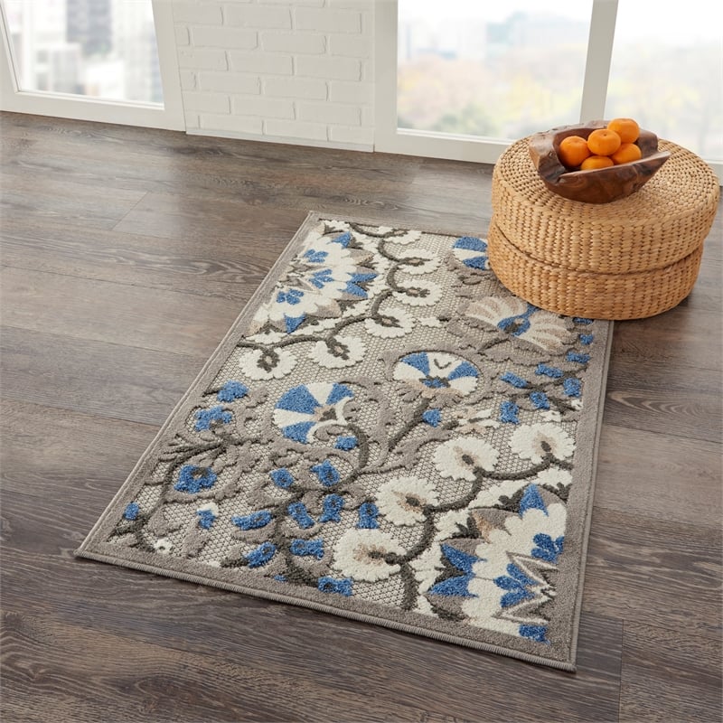 Nourison Aloha 2' x 3' Grey Multicolor Transitional Rug