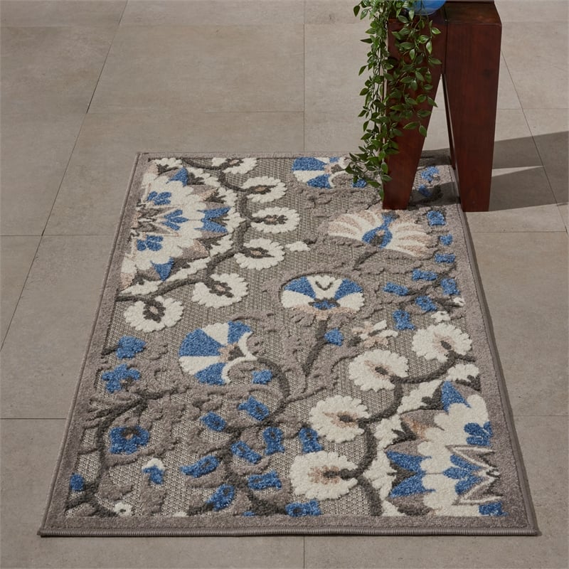 Nourison Aloha 2' x 3' Grey Multicolor Transitional Rug