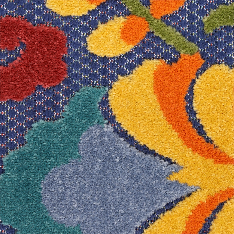 Nourison Aloha 2' x 3' Navy Multicolor Outdoor Rug