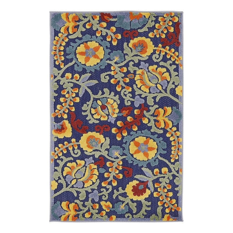 Nourison Aloha 2' x 3' Navy Multicolor Outdoor Rug