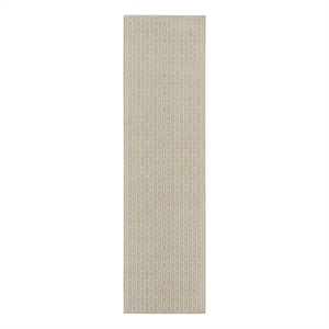 Nourison Washable Charm 2'2&quot x 8' Silver Ivory Modern Indoor Rug