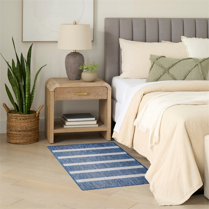 Nourison Positano 2' x 3' Navy Ivory Modern Rug