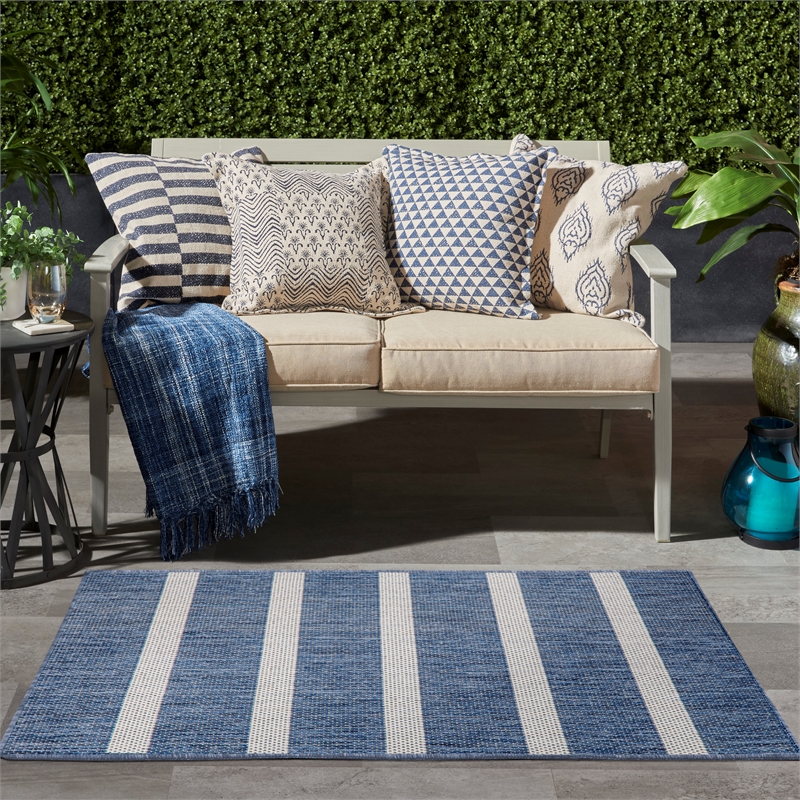 Nourison Positano 2' x 3' Navy Ivory Modern Rug