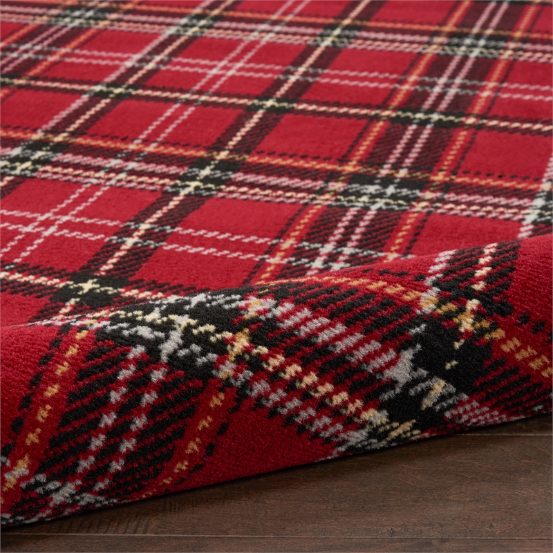Nourison Grafix 3' x Round Red Christmas Indoor Rug