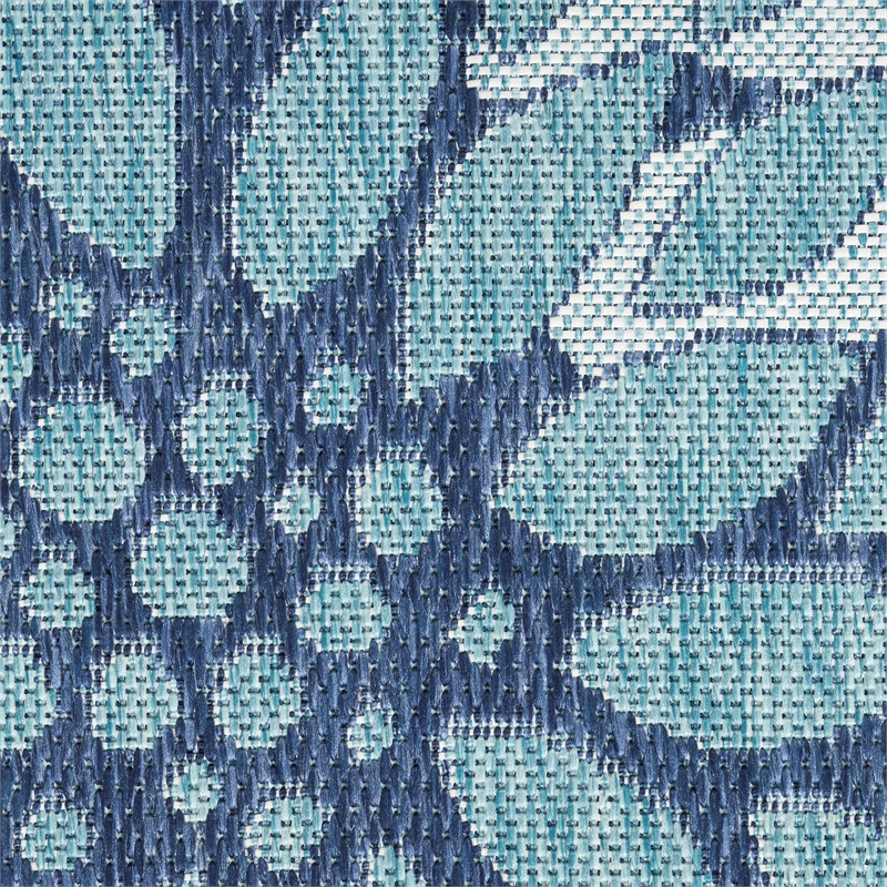 Nourison Garden Oasis 2' x 6' Navy Tropical Rug
