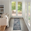 Nourison Garden Oasis 2' x 6' Navy Tropical Rug