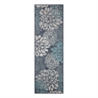Nourison Garden Oasis 2' x 6' Navy Tropical Rug