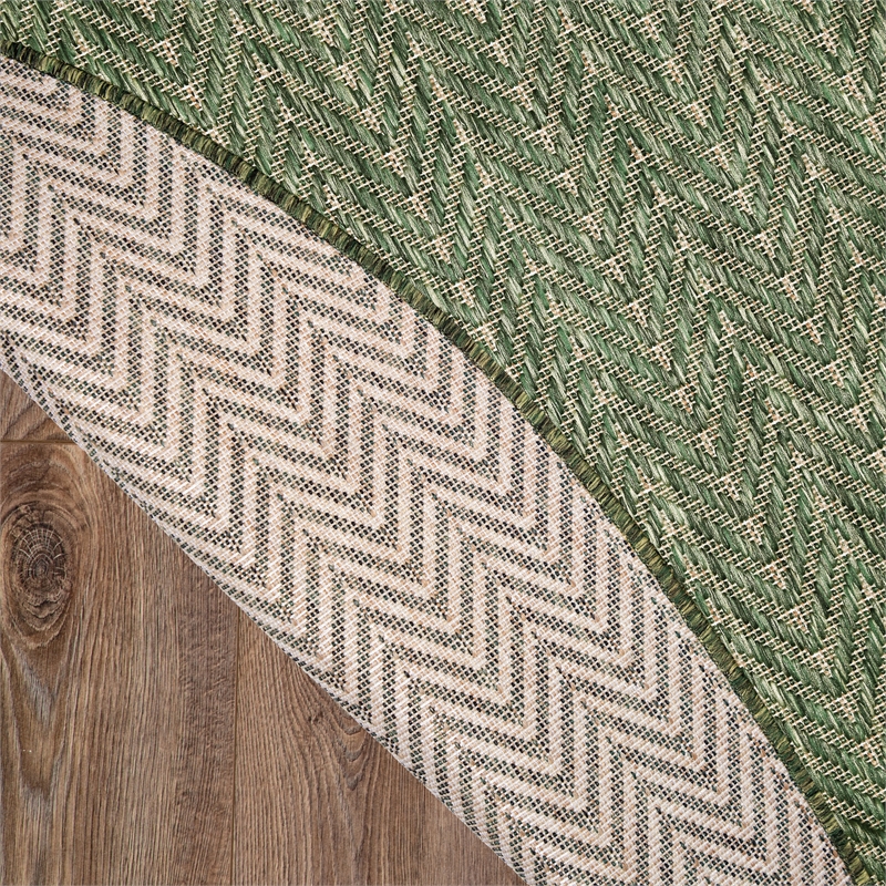 Nourison Horizon Indoor/Outdoor 8' x Round GREEN Modern Rug