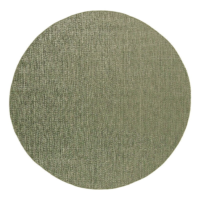 Nourison Horizon Indoor/Outdoor 5' x Round GREEN Modern Rug