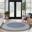 Nourison Horizon Indoor/Outdoor 5' x Round DENIM Modern Rug