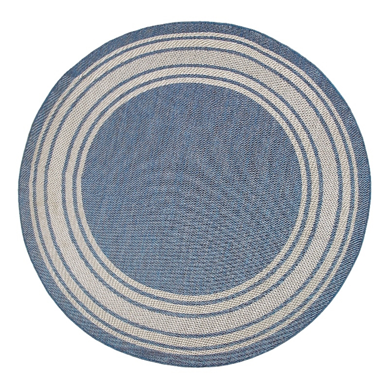 Nourison Horizon Indoor/Outdoor 5' x Round DENIM Modern Rug