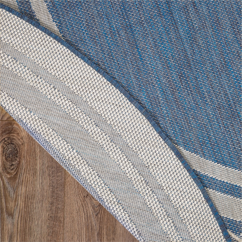 Nourison Horizon Indoor/Outdoor 8' x Round DENIM Modern Rug