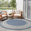 Nourison Horizon Indoor/Outdoor 8' x Round DENIM Modern Rug