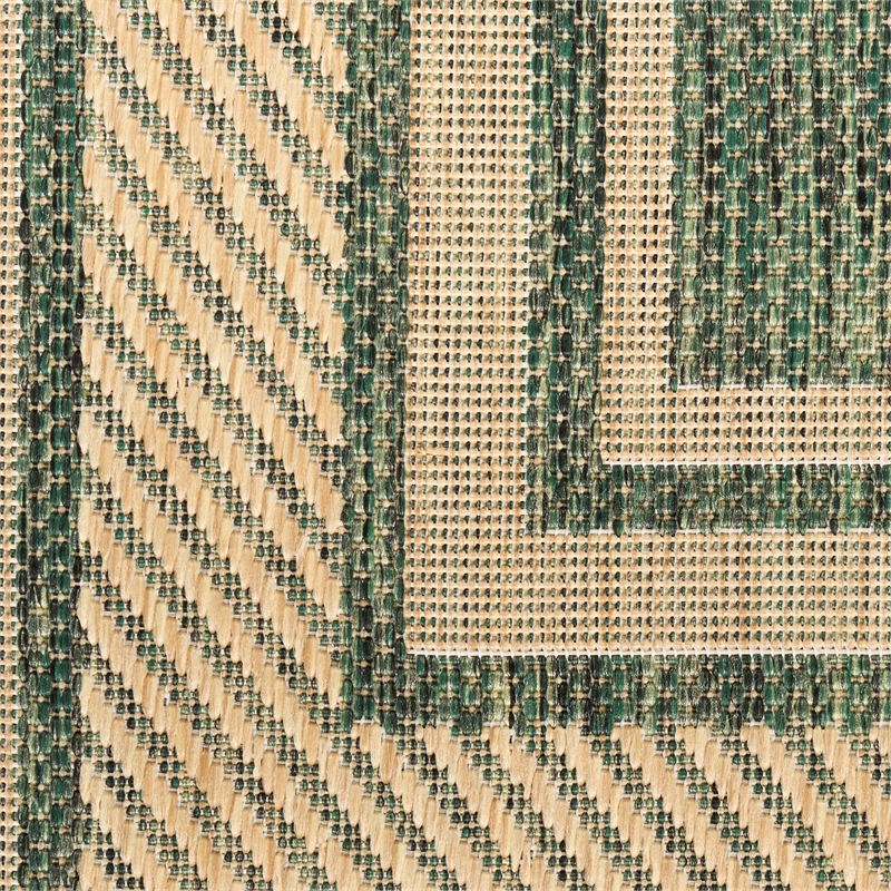 Nourison Horizon Indoor/Outdoor 5' x Round GREEN Modern Rug