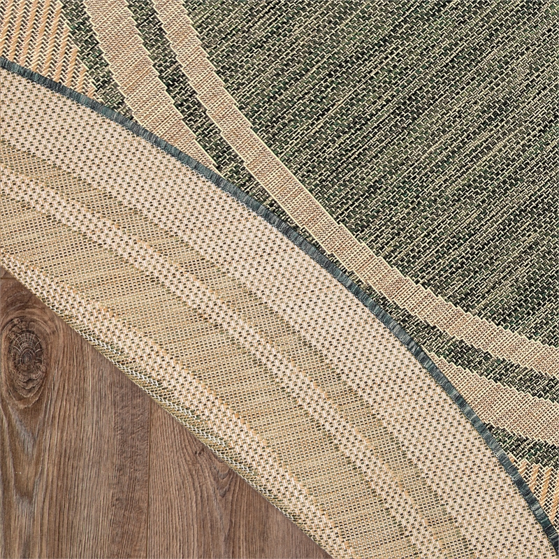 Nourison Horizon Indoor/Outdoor 5' x Round GREEN Modern Rug