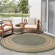 Nourison Horizon Indoor/Outdoor 5' x Round GREEN Modern Rug