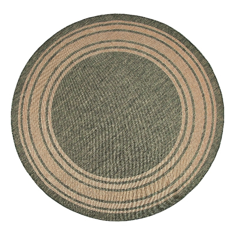 Nourison Horizon Indoor/Outdoor 5' x Round GREEN Modern Rug