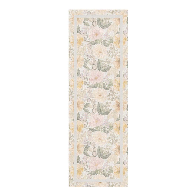 Nourison Botanical Washables 2' x 6' Ivory Multicolor Farmhouse Indoor Rug