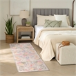 Nourison Botanical Washables 2' x 6' Beige Multicolor Farmhouse Indoor Rug