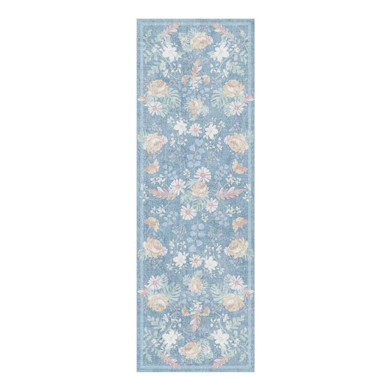 Nourison Botanical Washables 2' x 6' Blue Multicolor Farmhouse Indoor Rug