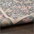 Nourison Botanical Washables 2' x 6' Charcoal Multicolor Farmhouse Indoor Rug