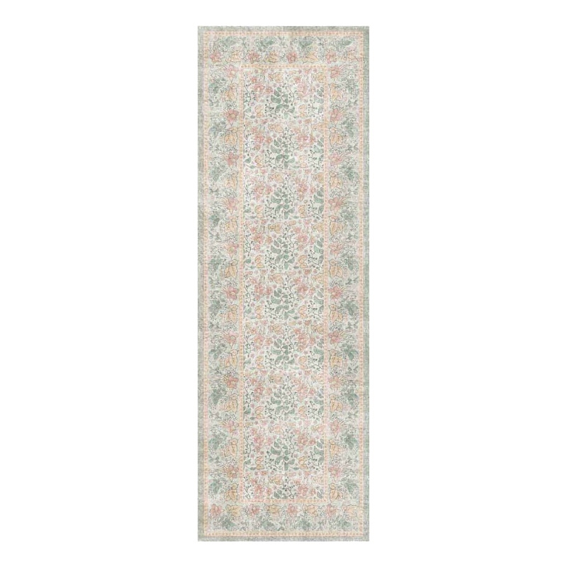 Nourison Botanical Washables 2' x 6' Green Multicolor Farmhouse Indoor Rug