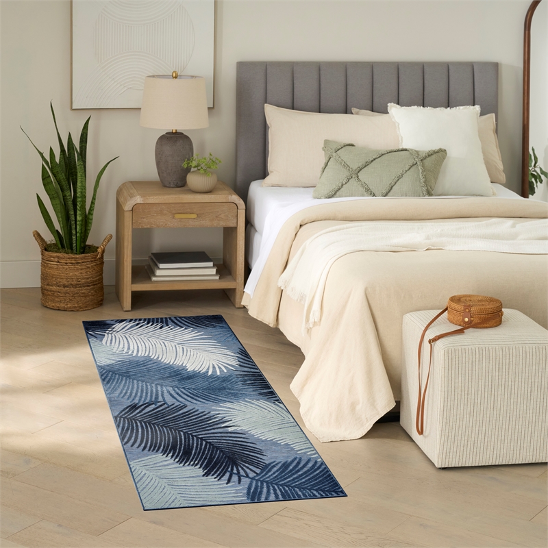 Nourison Suncoast 2' x 6' DENIM Tropical Rug