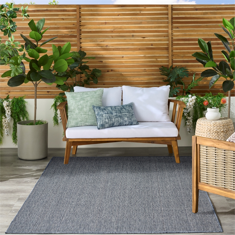 Nourison Tulum 4' x 6' Denim Outdoor Rug