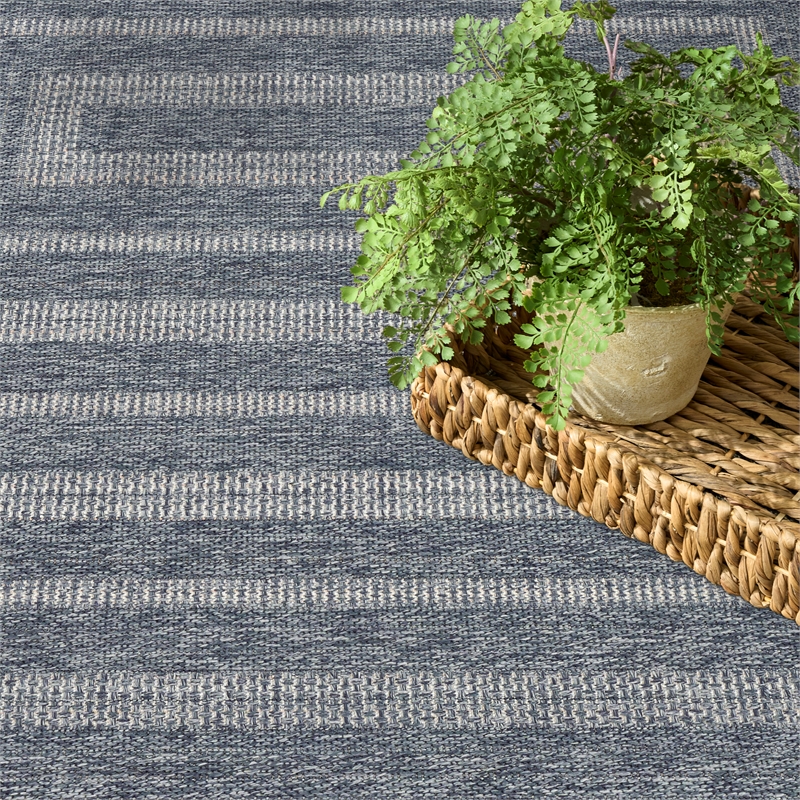 Nourison Tulum 4' x 6' Denim Outdoor Rug