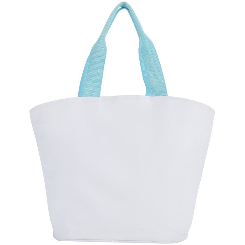 Mina Victory Handbags & Crossbody Cotton Vitamin Sea Beach Tote Bag in White