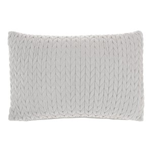 mina victory life styles cotton quilted chevron throw pillow in light gray