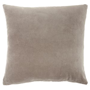 mina victory life styles solid modern cotton throw pillow in taupe brown