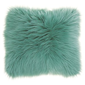 mina victory fur remen modern acrylic fabric throw pillow in celadon green