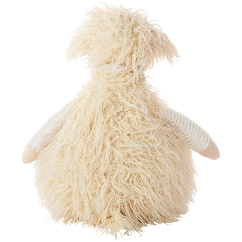 Mina Victory Polyester Plushlines Shaggy Lamb Plush Animal Pillow Toy in Ivory