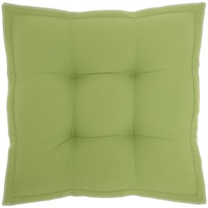 mina victory contemporary polyester outdoor flange seat cushion in green