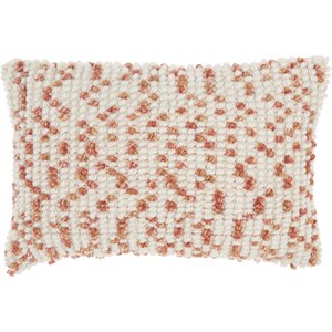 mina victory indoor/outdoor loop dots pet throw pillow in coral pink