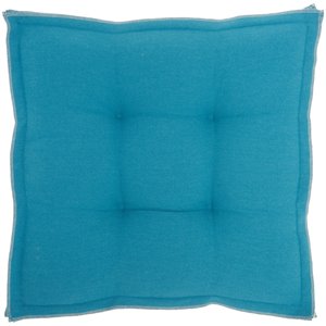 mina victory contemporary polyester outdoor flange seat cushion in turquoise