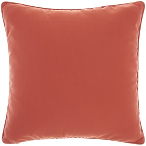 mina victory solid indoor/outdoor modern acrylic fabric throw pillow in orange