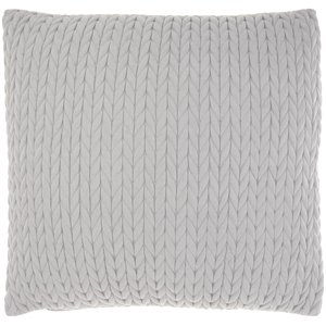 mina victory life styles quilted chevron cotton throw pillow in light gray