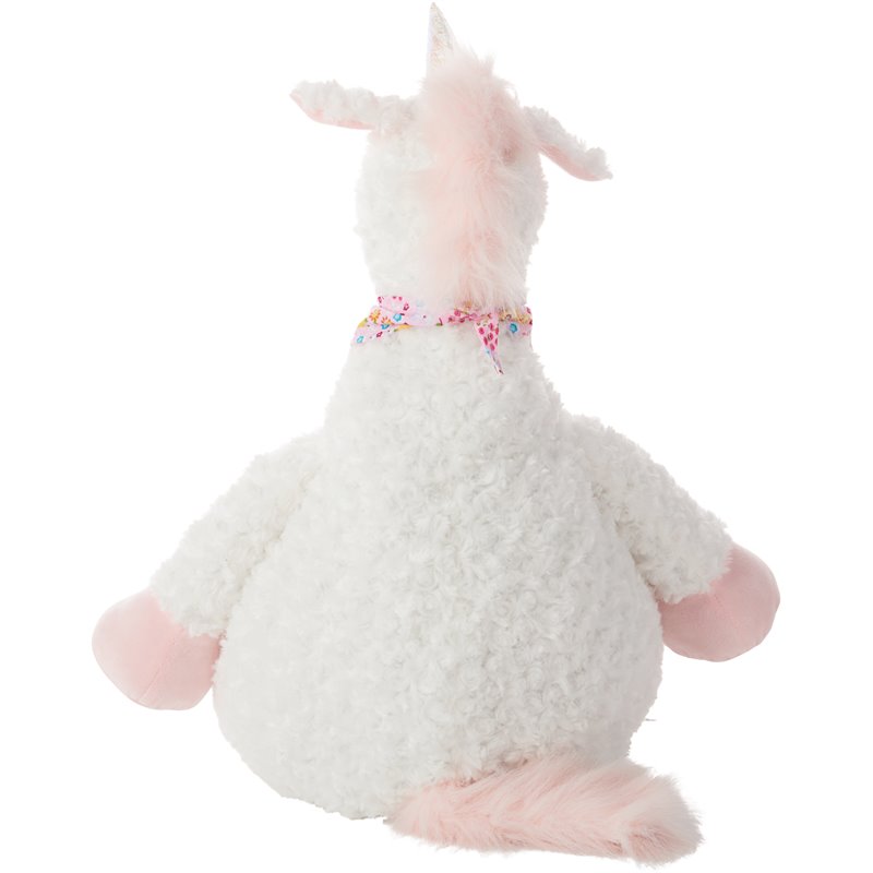 Mina Victory Unicorn Plush Animal Contemporary Polyester Pillow Toy in Ivory