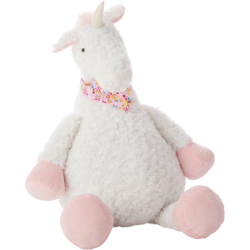 Mina Victory Unicorn Plush Animal Contemporary Polyester Pillow Toy in Ivory